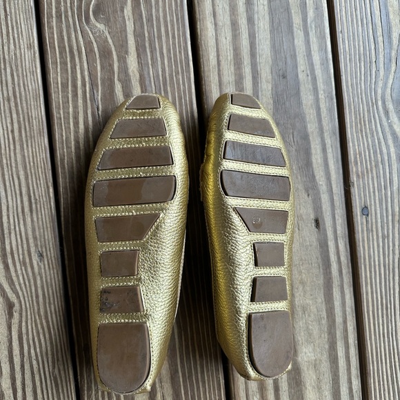 Tory Burch Metallic Gold Tassel Loafers - Picture 2 of 4